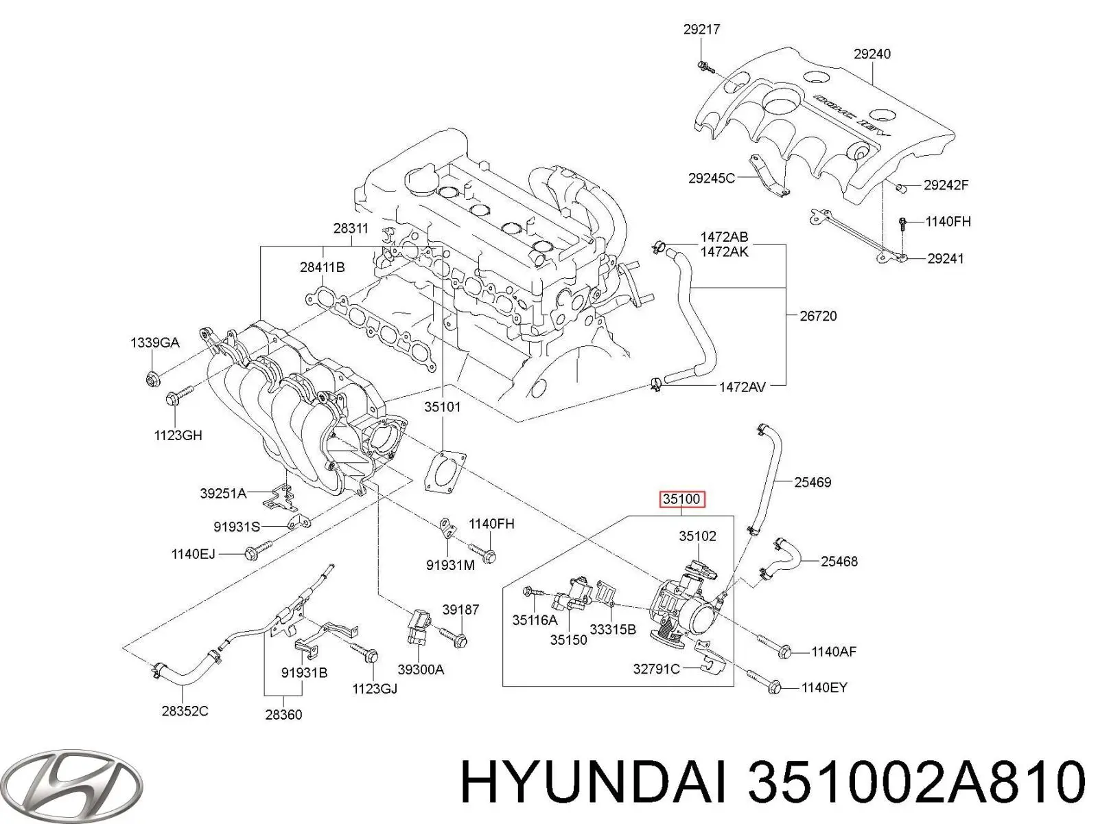 Блок дросельної заслінки Hyundai/Kia 351002A810 ціна, від 11.02 USD