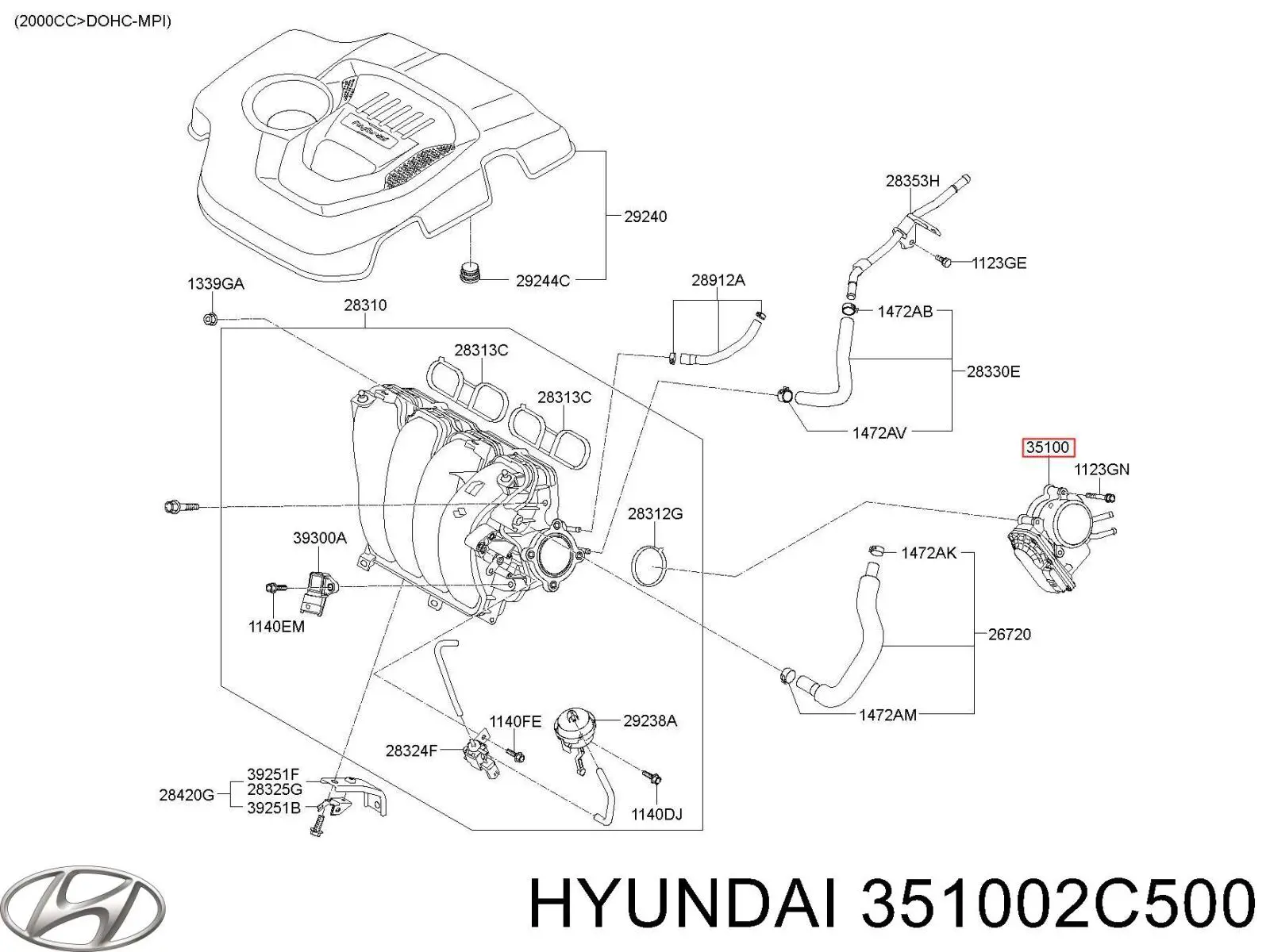 Купити Дросільна заслінка Hyundai H-1 STAREX Starex TQ