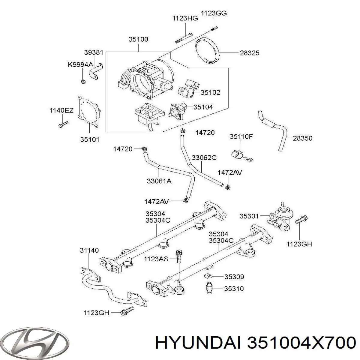 351004X700 Hyundai/Kia Дросільна заслінка в зборі