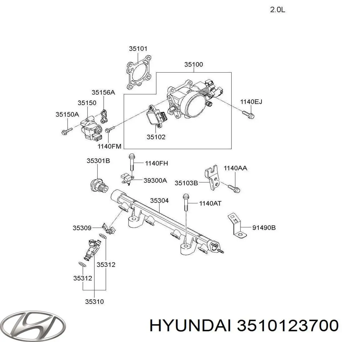 Купити 3510123700 Hyundai/Kia Прокладка дросельної заслінки