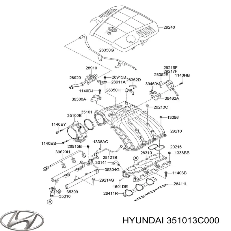Прокладка дросельної заслінки Hyundai Grandeur седан (TG) (2005 - 2010) ціна, від 10.16 USD