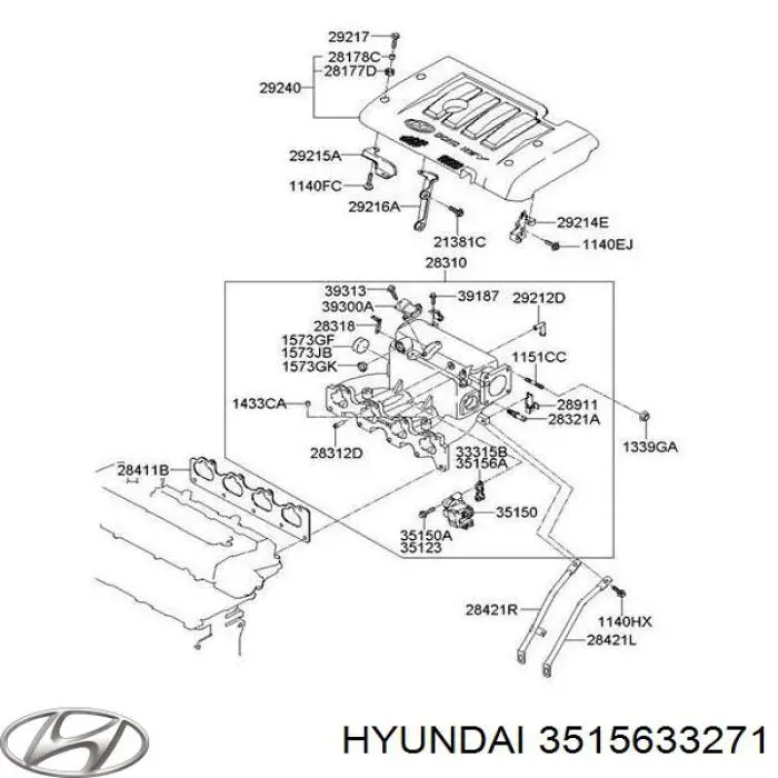 Прокладка клапана / регулятора холостого ходу Hyundai/Kia 3515633271 ціна, від 1.10 USD