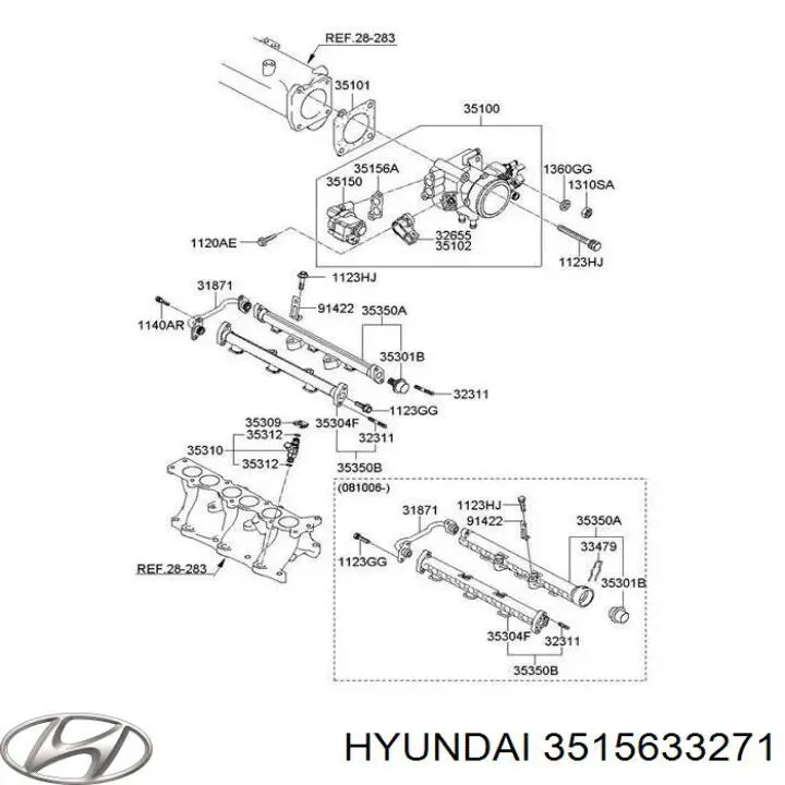 Купити 3515633271 Hyundai/Kia Прокладка клапана / регулятора холостого ходу