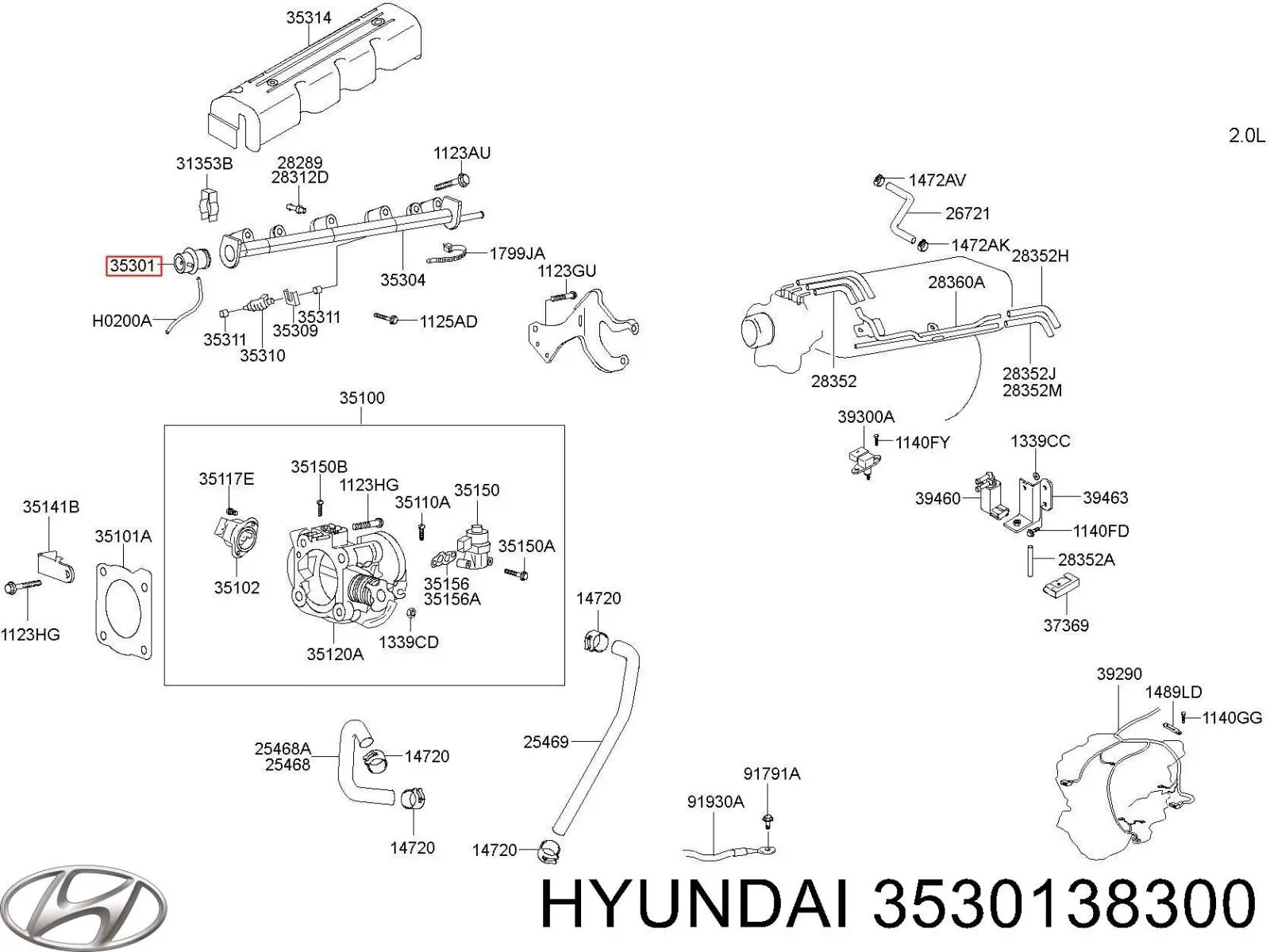 Прокладка регулятора тиску паливної рейки 3530138300 Hyundai/Kia