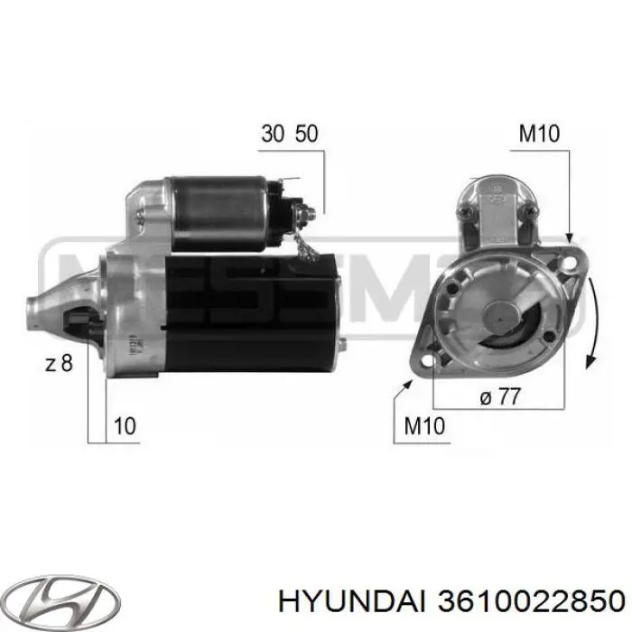 3610022850 Hyundai/Kia стартер