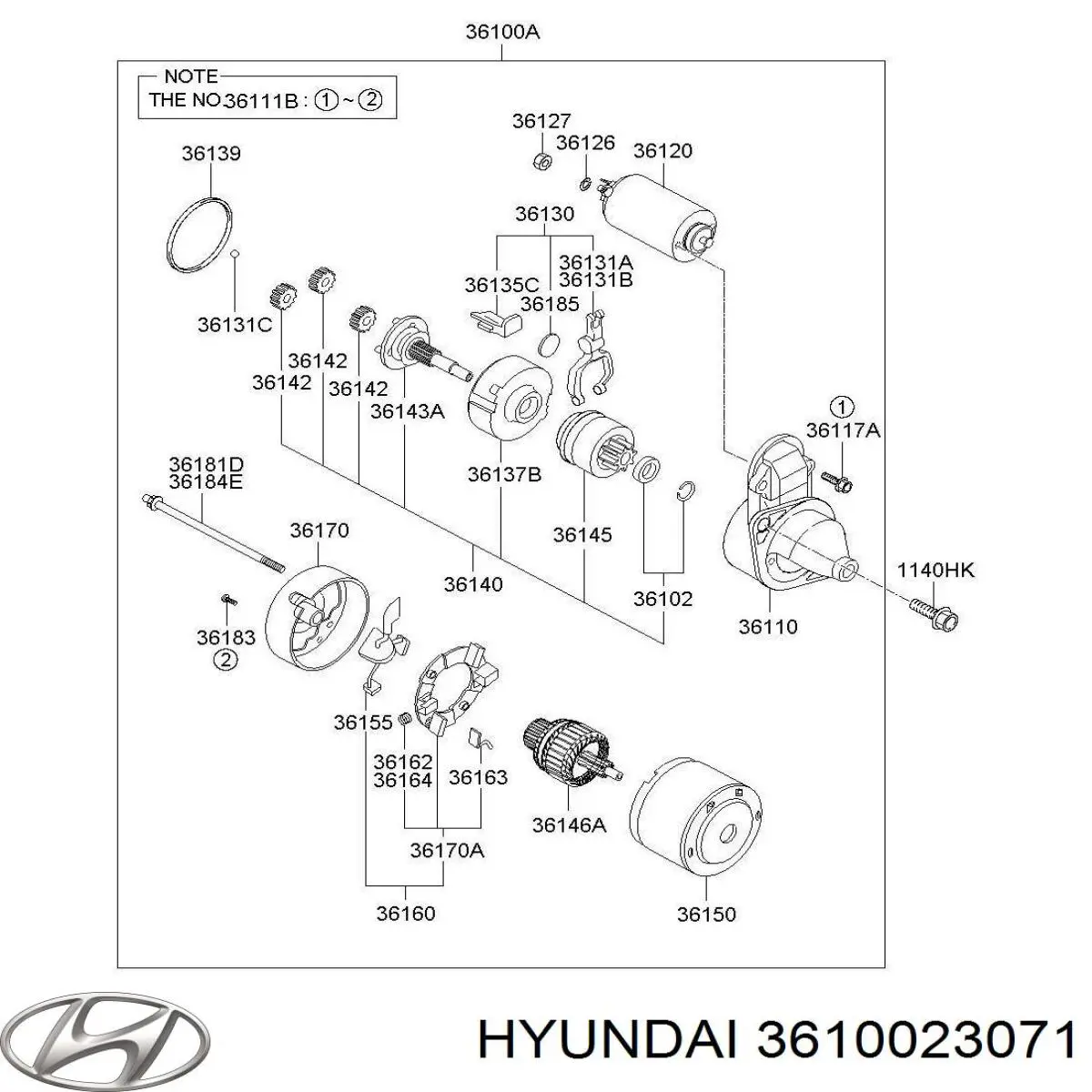 Стартер Hyundai/Kia 3610023071 ціна, від 63.33 USD