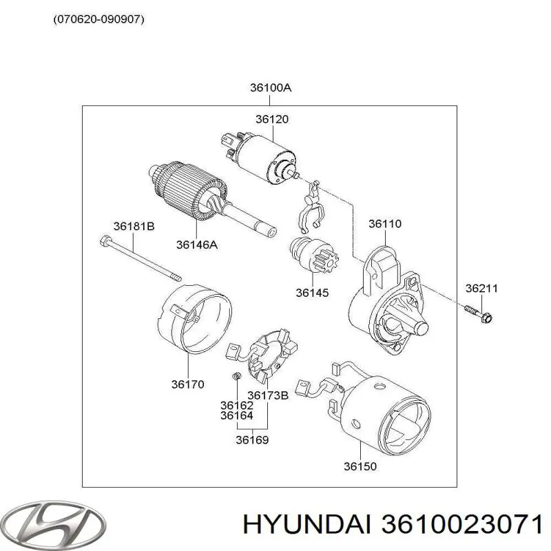 Купити 3610023071 Hyundai/Kia Стартер
