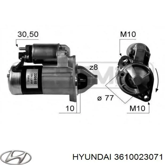 3610023071 Hyundai/Kia стартер