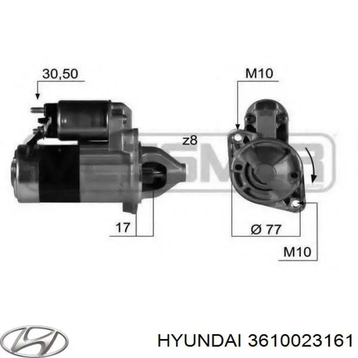 Купити 3610023161 Hyundai/Kia Стартер