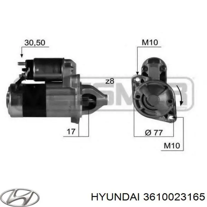 3610023165 Hyundai/Kia стартер