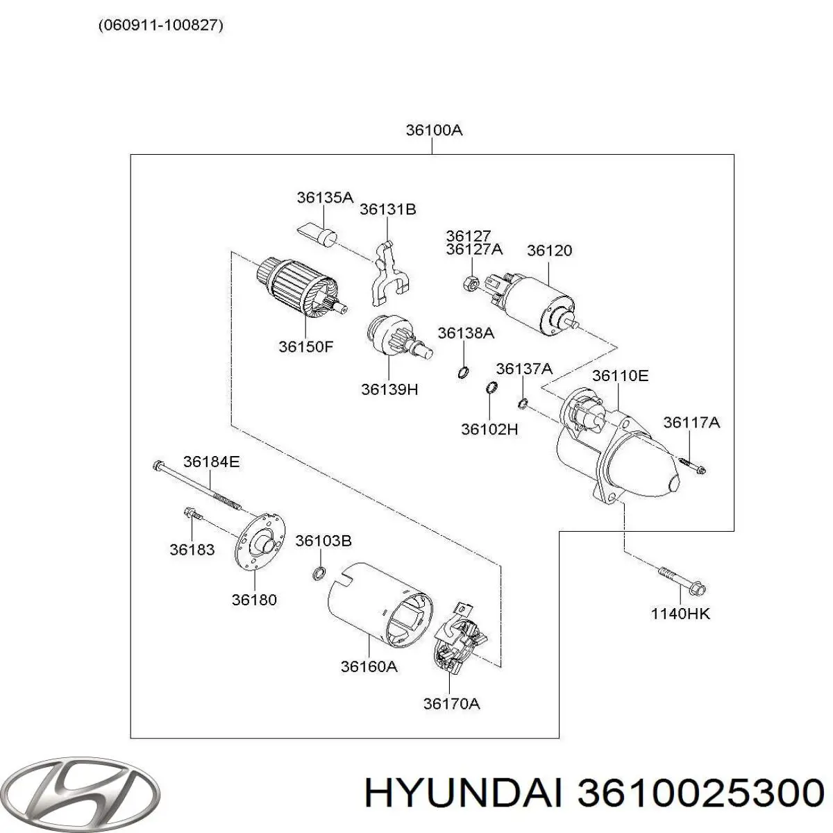 Стартер 3610025300 Hyundai/Kia