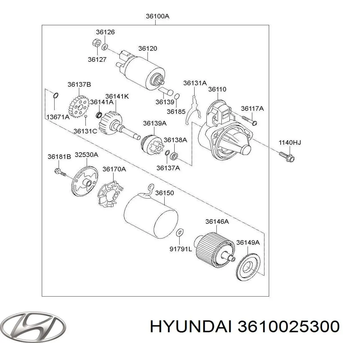 Стартер Hyundai/Kia 3610025300 ціна, від 55.94 USD