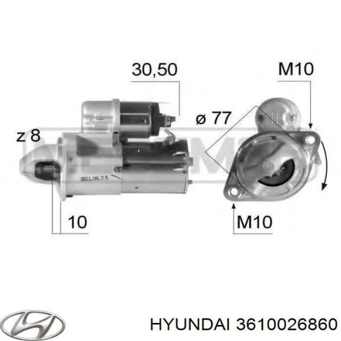 3610026860 Hyundai/Kia стартер