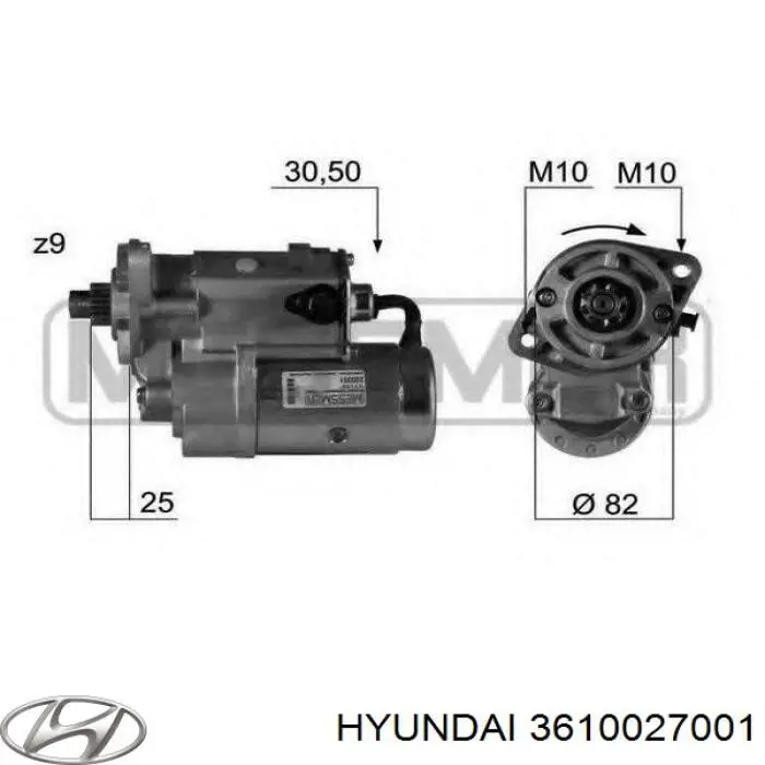3610027001 Hyundai/Kia стартер