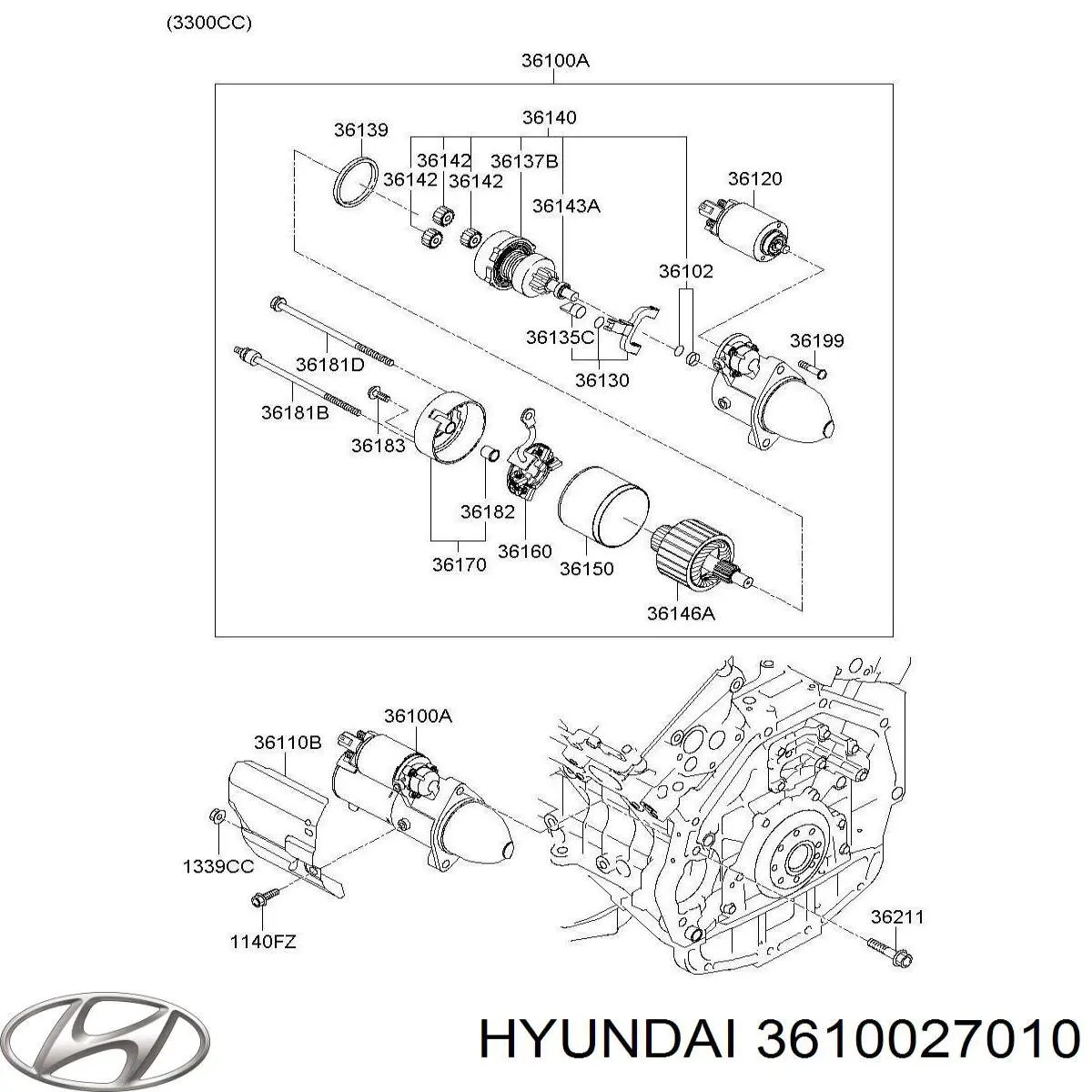Купити 3610027010 Hyundai/Kia Стартер
