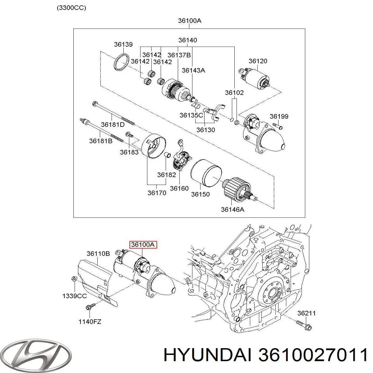 Стартер Hyundai/Kia 3610027011 ціна, від 39.46 USD