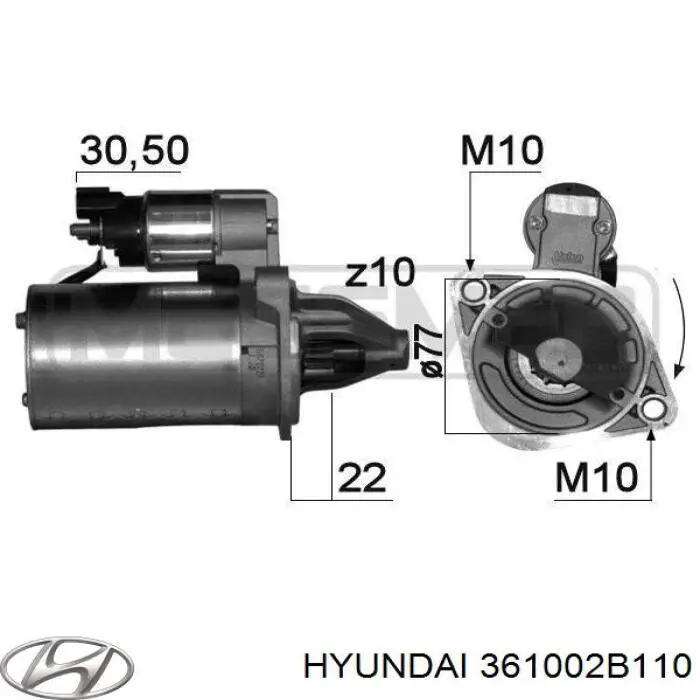 Купити 361002B110 Hyundai/Kia Стартер