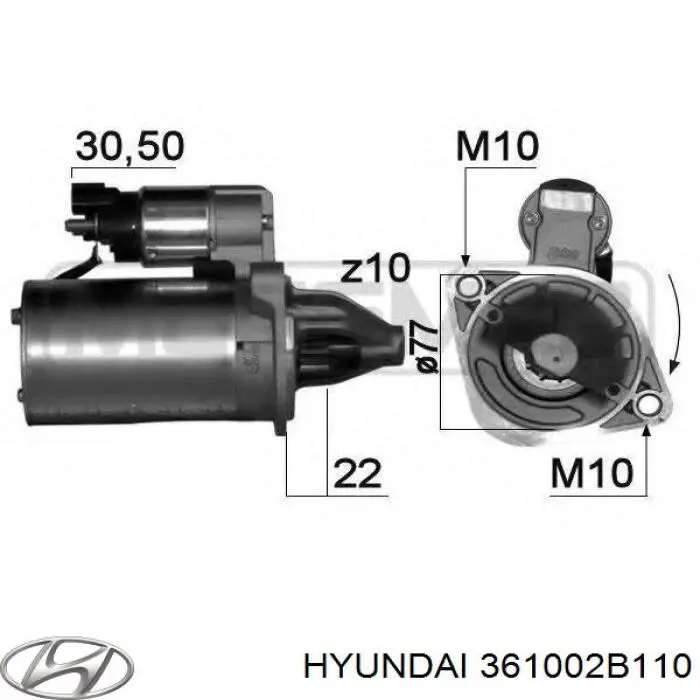 361002B110 Hyundai/Kia стартер