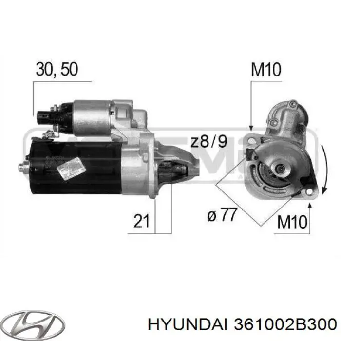 Стартер 361002B300 Hyundai/Kia