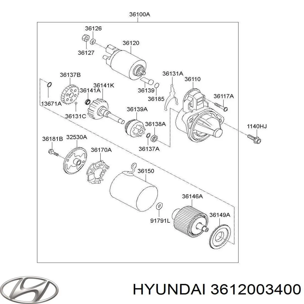 Купити 3612003400 Hyundai/Kia Втягуюче реле стартера