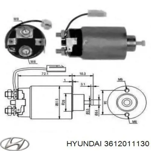 3612011130 Hyundai/Kia реле втягує стартера
