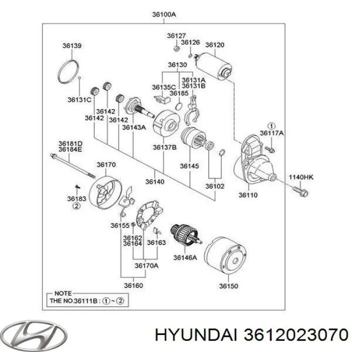 3612023070 Hyundai/Kia Реле втягує стартера