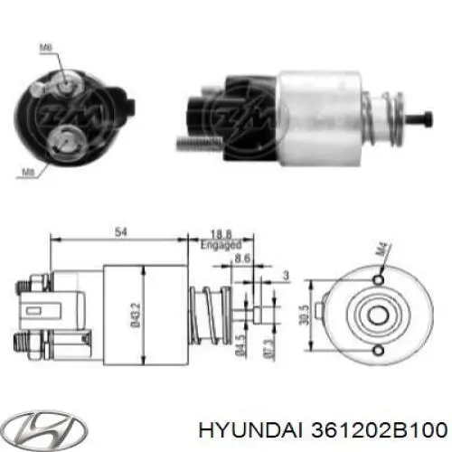 Реле втягує стартера Hyundai SOLARIS (SBR11) (Хендай Соляріс)