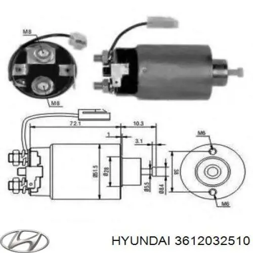 Реле втягуюче стартера 3612032510 Hyundai/Kia