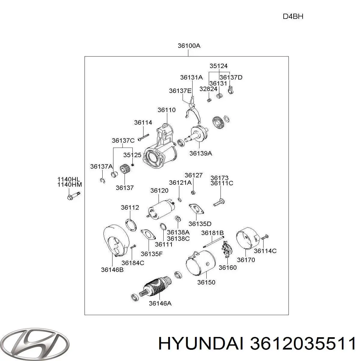 3612035511 Hyundai/Kia реле втягує стартера