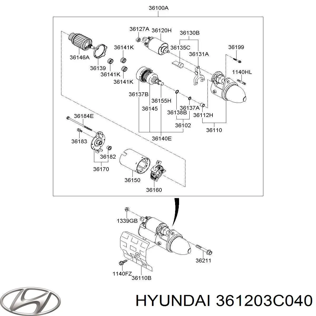 Контактор Hyundai/Kia 361203C040 ціна, від 27.11 USD
