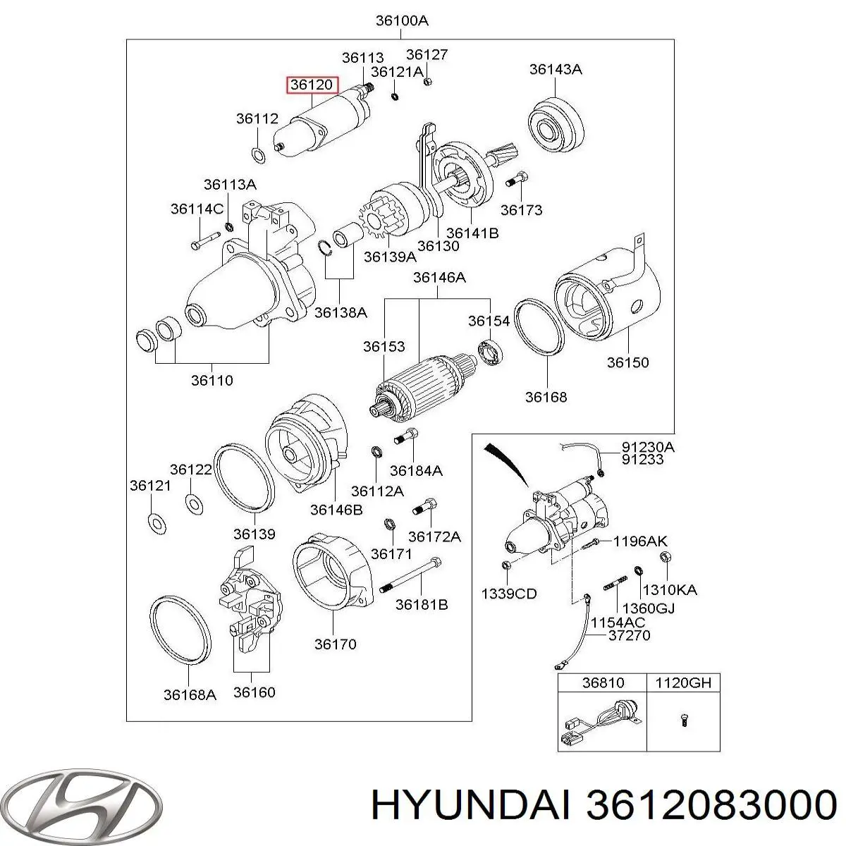  Hyundai/Kia 3612083000 ціна, від 58.47 USD