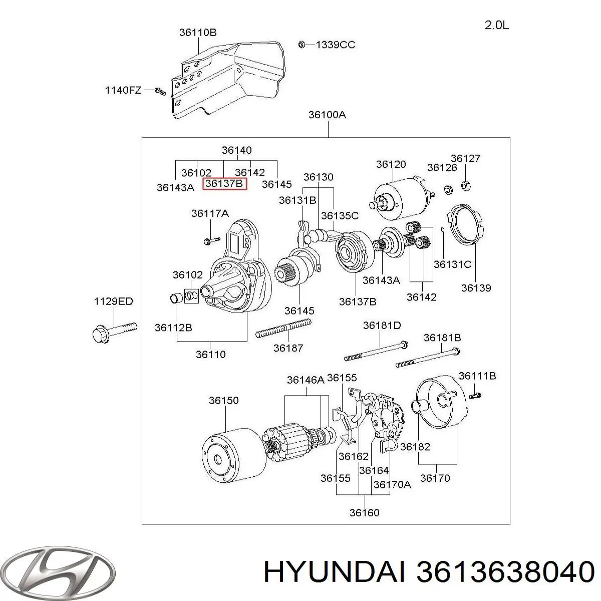  Hyundai/Kia 3613638040 ціна, від 16.54 USD
