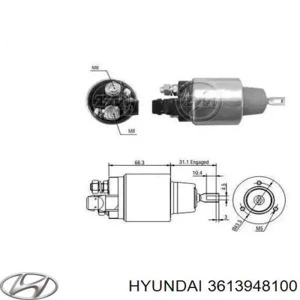 3613945100 Hyundai/Kia бендикс стартера