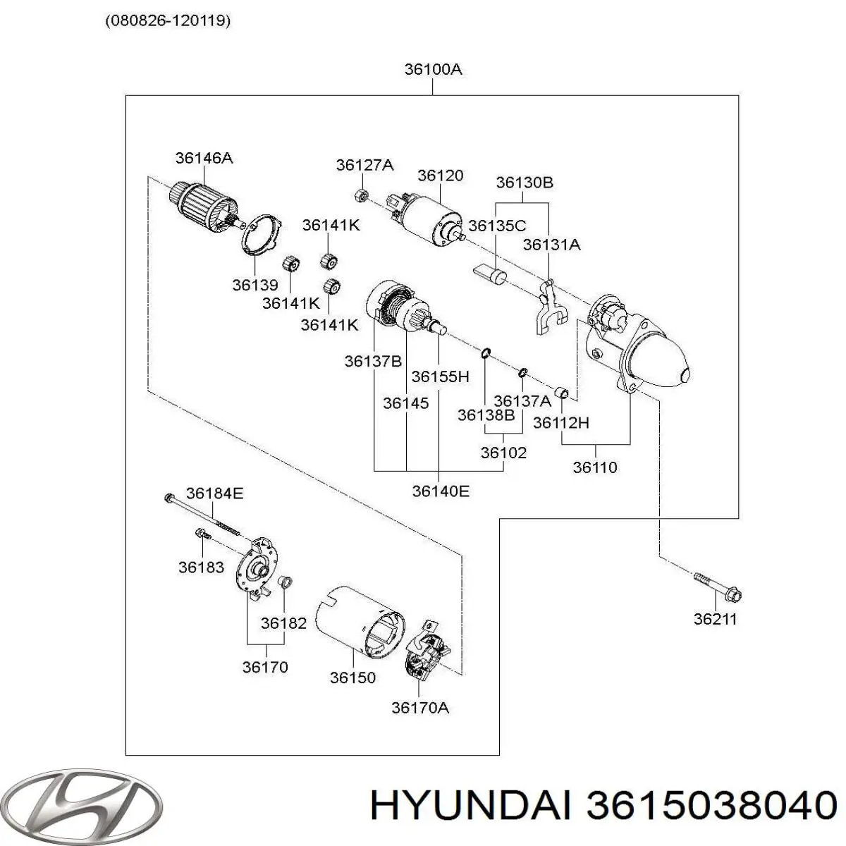 3615038040 Hyundai/Kia Якір (ротор) стартера