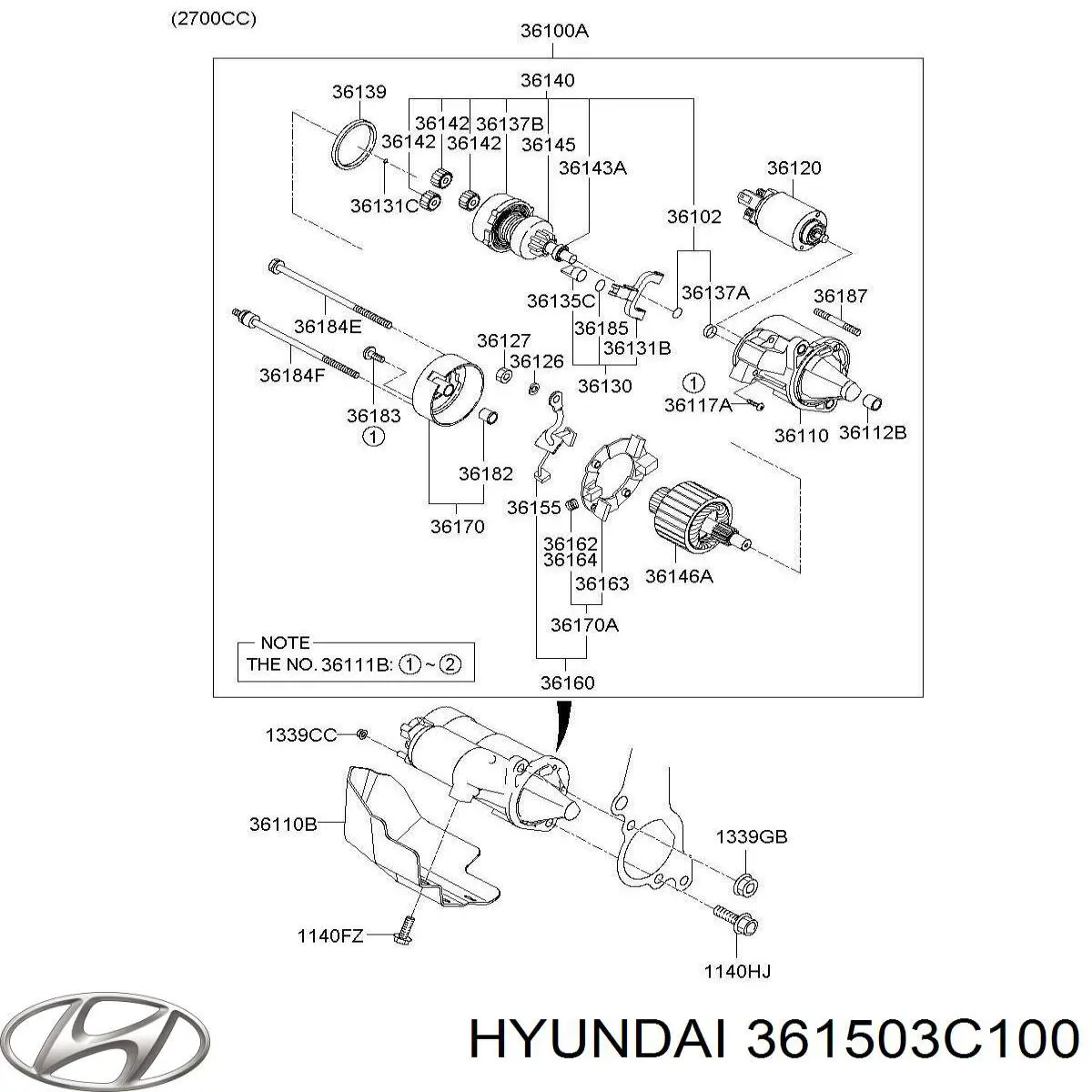 Купити 361503C100 Hyundai/Kia Якір (ротор) стартера
