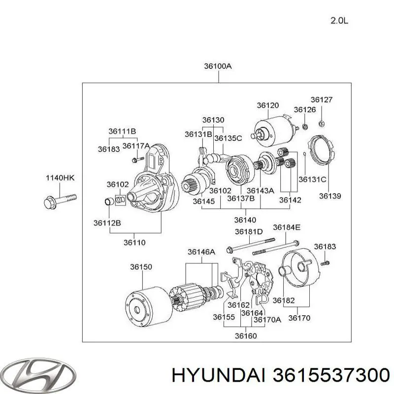 Купити 3615537300 Hyundai/Kia Щітка стартера