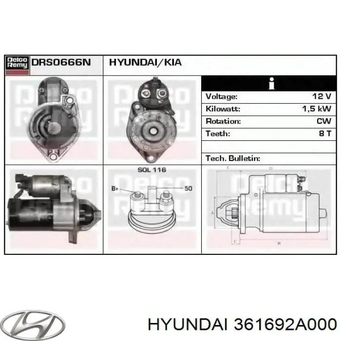  361692A000 Hyundai/Kia