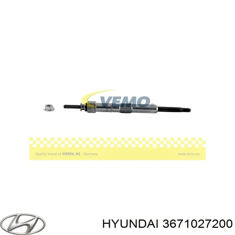 Свіча накалу Hyundai/Kia 3671027200 ціна, від 9.10 USD