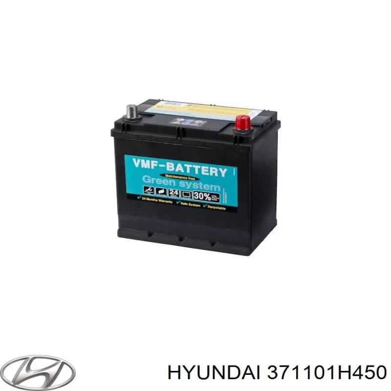 Батарея акумуляторна Hyundai/Kia 371101H450 ціна, від 78.37 USD