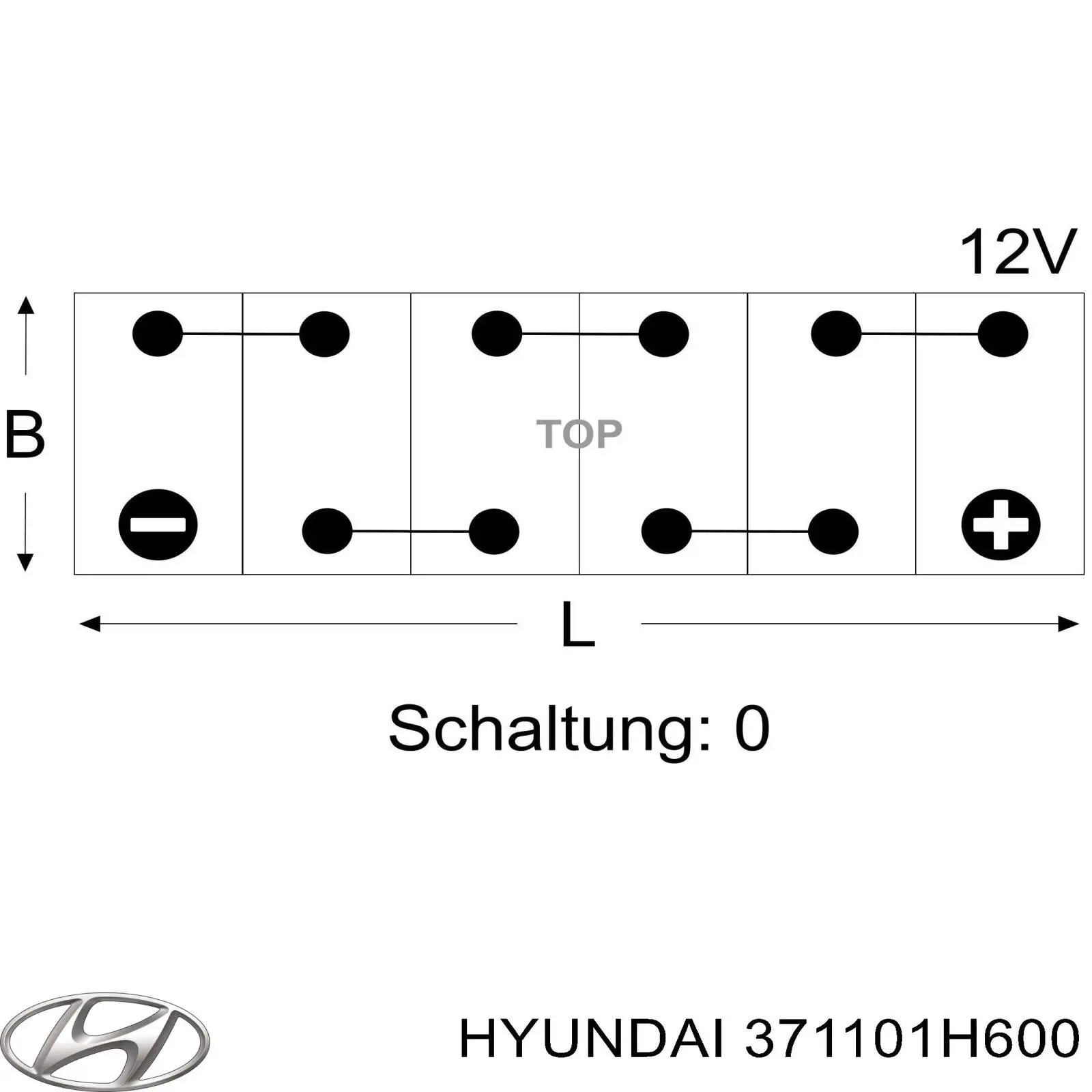 Акумуляторна батарея, АКБ 371101H600 Hyundai/Kia