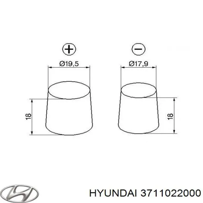 Батарея акумуляторна Hyundai/Kia 3711022000 ціна, від 70.98 USD