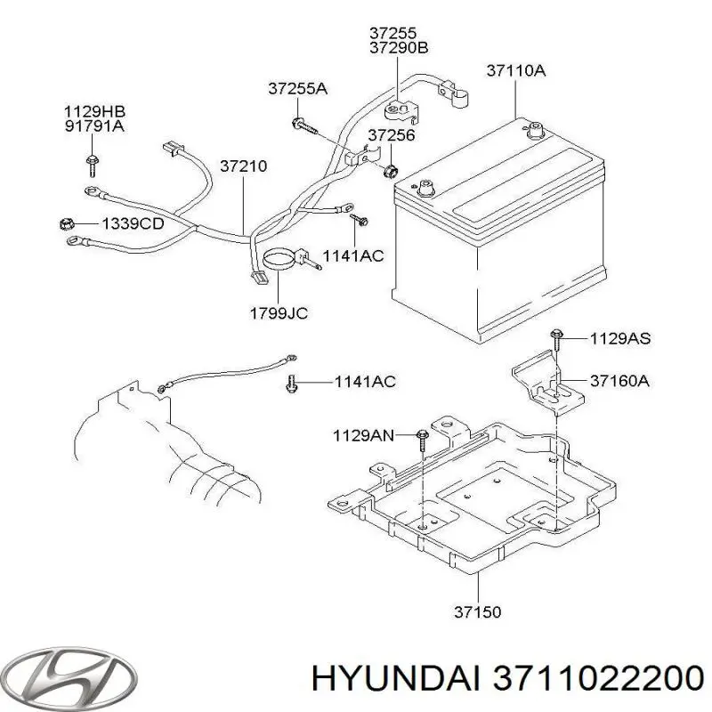 Батарея акумуляторна Hyundai/Kia 3711022200 ціна, від 74.09 USD