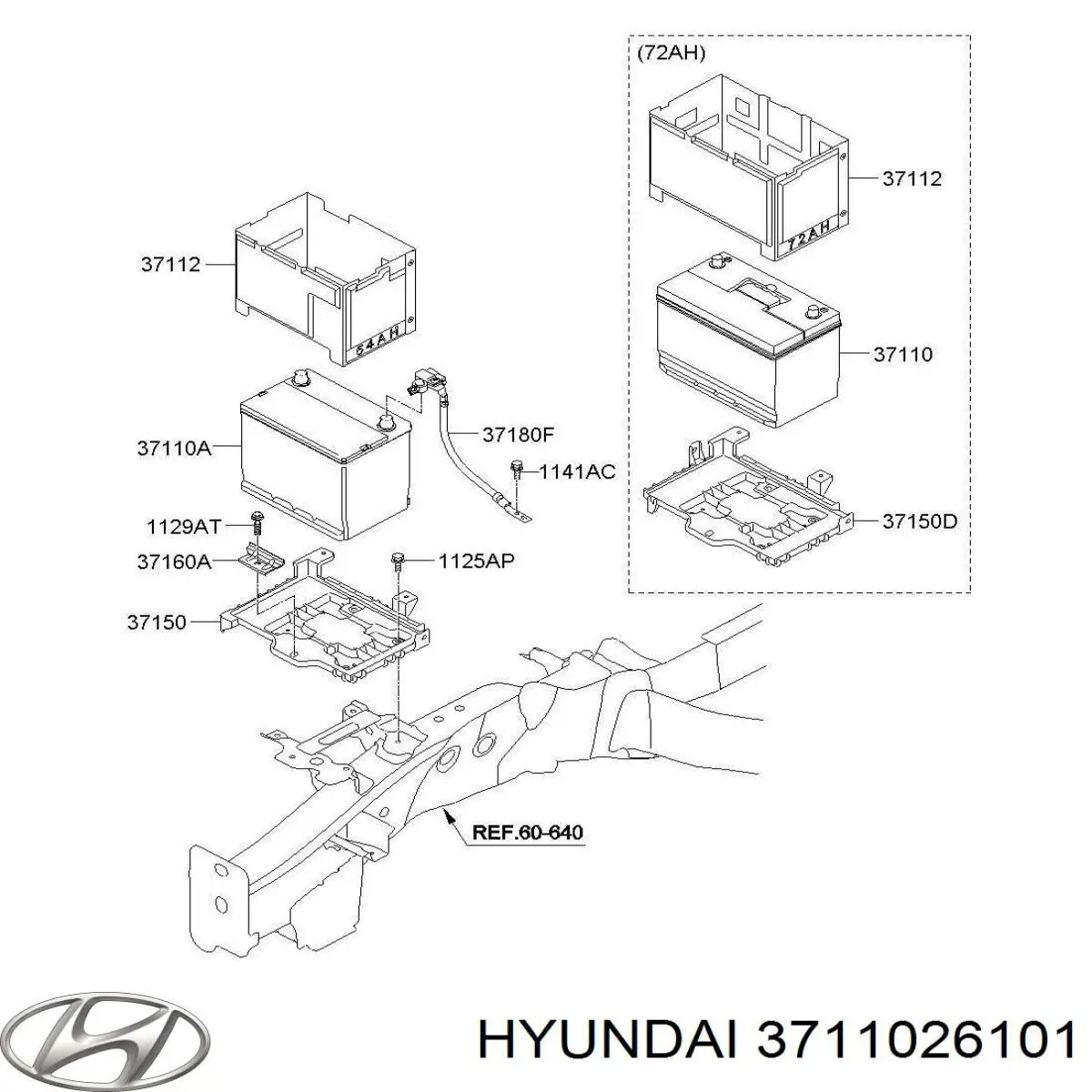 Акумуляторна батарея, АКБ 3711026101 Hyundai/Kia