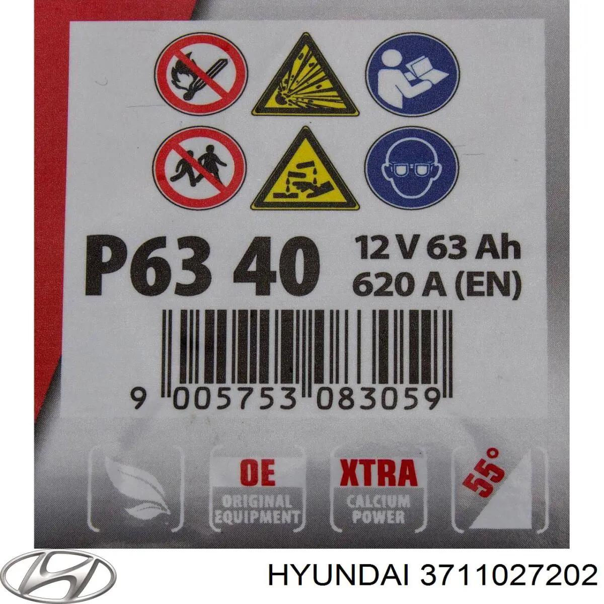 Акумуляторна батарея, АКБ Hyundai/Kia 3711027202