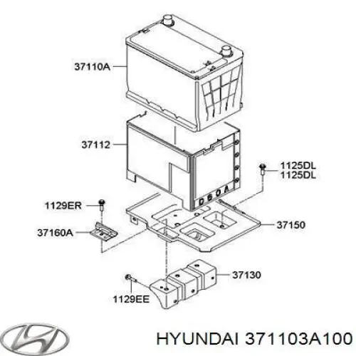 Акумуляторна батарея, АКБ 371103A100 Hyundai/Kia