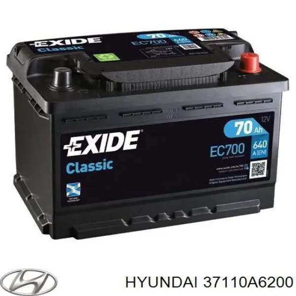 Батарея акумуляторна Hyundai/Kia 37110A6200 ціна, від 95.49 USD