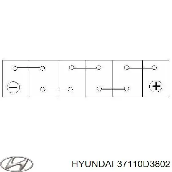 Акумуляторна батарея, АКБ 37110D3802 Hyundai/Kia