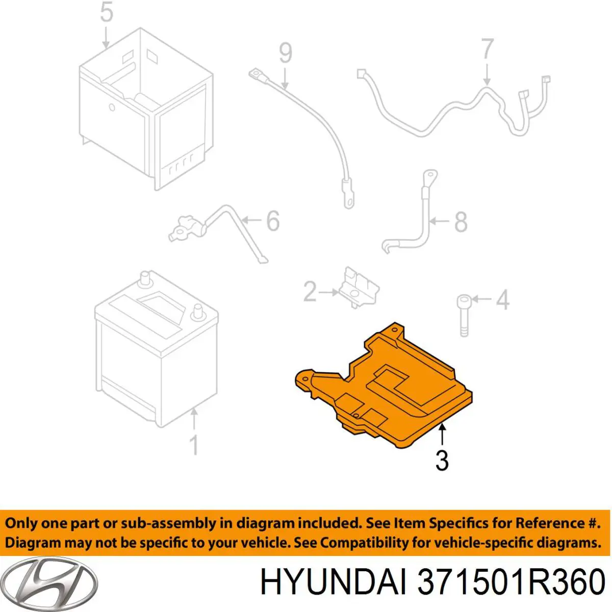 Купити 371501R360 Hyundai/Kia Піддон акумулятора (АКБ)