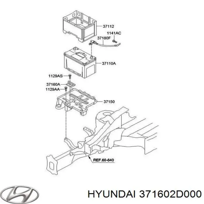 Купити 371602D000 Hyundai/Kia Кріплення/підставка акумулятора (АКБ)