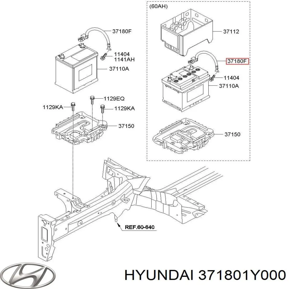 371801Y000 Hyundai/Kia Авто акумулятор